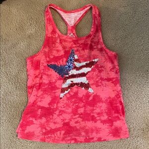 SO Red Tie-Dye Star Tank Top